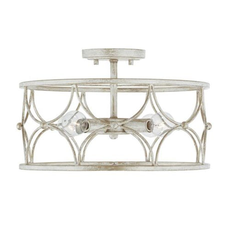 Capital Lighting 243341WW Ricci Semi Flush Mount Ceiling Light - Winter White