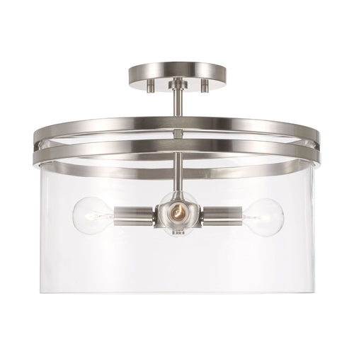 Capital Lighting 248741BN Fuller Semi Flush Mount Ceiling Light - Brushed Nickel