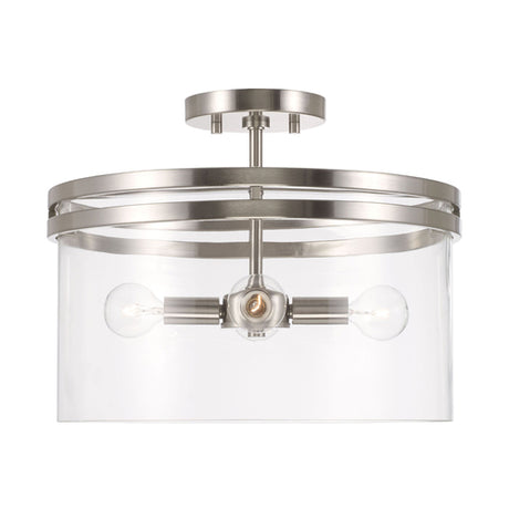 Capital Lighting 248741BN Fuller Semi Flush Mount Ceiling Light - Brushed Nickel