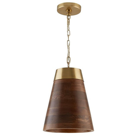 Capital Lighting 330314WR Down Light Pendant - Wood and Brass