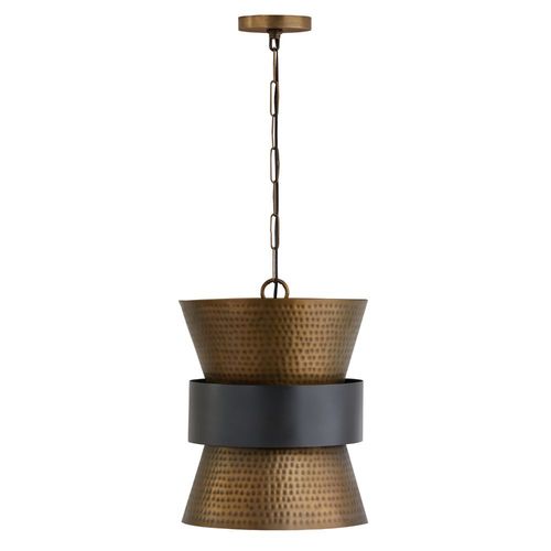 Capital Lighting 330416PZ Down Light Pendant - Patinaed Brass / Dark Zinc