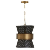 Capital Lighting 330417PK Down Light Pendant - Patinaed Brass / Black