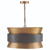 Capital Lighting 330446PZ Drum Pendant - Patinaed Brass and Dark Zinc