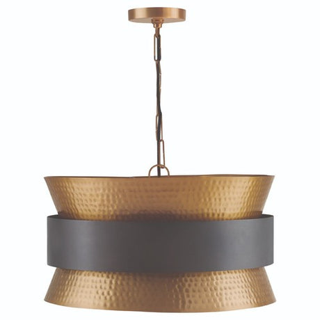 Capital Lighting 330446PZ Drum Pendant - Patinaed Brass and Dark Zinc
