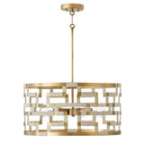 Capital Lighting 341041NL Hala Drum Pendant - Bleached Natural Jute / Patinaed Brass