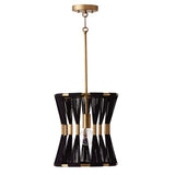 Capital Lighting 341111KP Bianca Entrance / Foyer Pendant - Black Rope / Patinaed Brass