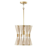 Capital Lighting 341111NP Bianca Entrance / Foyer Pendant - leached Natural Rope / Patinaed Brass