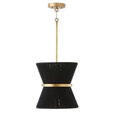 Capital Lighting 341211KP Cecilia Down Light Pendant - Black Rope / Patinaed Brass