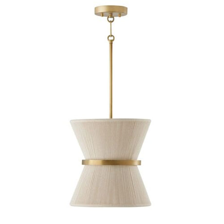 Capital Lighting 341211NP Cecilia Down Light Pendant - leached Natural Rope / Patinaed Brass