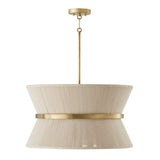 Capital Lighting 341281NP Cecilia Drum Pendant - leached Natural Rope / Patinaed Brass