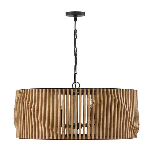 Capital Lighting 344664WK Archer Down Light Pendant - Light Wood and Matte Black