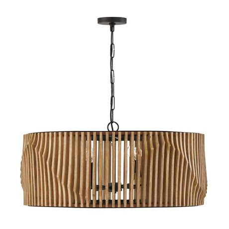 Capital Lighting 344664WK Archer Down Light Pendant - Light Wood and Matte Black