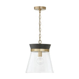 Capital Lighting 347311KR Finn Down Light Pendant - Black Stain and Matte Brass