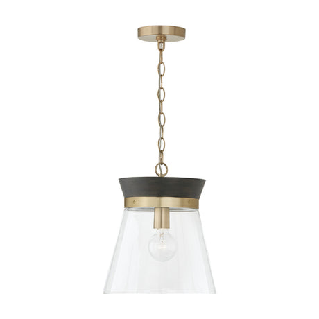 Capital Lighting 347311KR Finn Down Light Pendant - Black Stain and Matte Brass