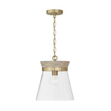 Capital Lighting 347311WS Finn Down Light Pendant - White Wash and Matte Brass