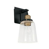 Capital Lighting 3711AB135 Fallon 1 Bulb Wall Sconce - Aged Brass and Black