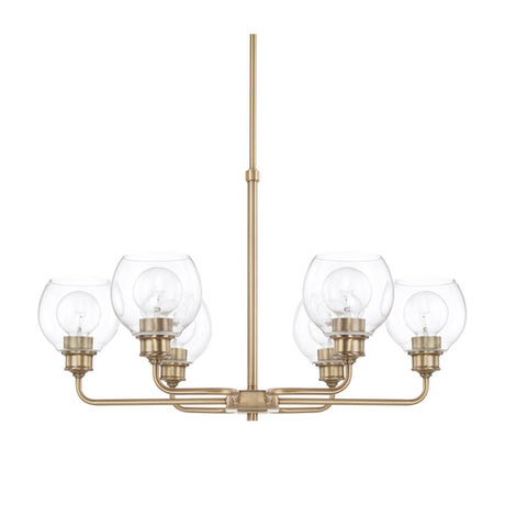 Capital Lighting 421161AD426 Mid-Century Mid Sized Chandelier - Aged Brass