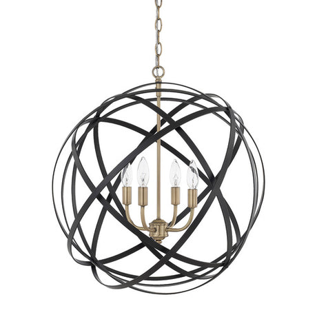 Capital Lighting 4234AB Axis Entrance / Foyer Pendant - Aged Brass and Black