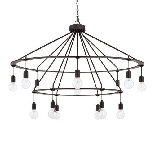 Capital Lighting 425602BI Large Foyer Chandelier - Black Iron