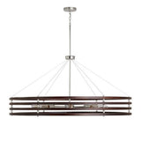 Capital Lighting 439981DN Dalton Large Foyer Chandelier - Dark Wood / Polished Nickel