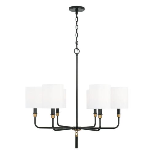 Capital Lighting 441961YA702 Beckham Large Foyer Chandelier - Glossy Black / Aged Brass