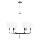 Capital Lighting 441961YA702 Beckham Large Foyer Chandelier - Glossy Black / Aged Brass