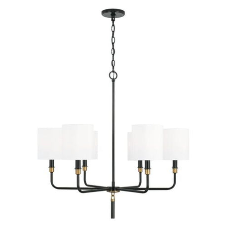 Capital Lighting 441961YA702 Beckham Large Foyer Chandelier - Glossy Black / Aged Brass