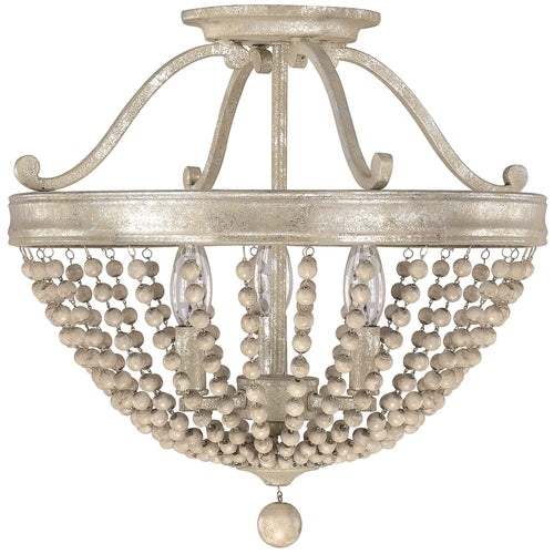 Capital Lighting 4444SQ Adele Semi Flush Mount Ceiling Light - Silver Quartz