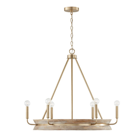 Capital Lighting 447361WS Finn Mid Sized Chandelier - White Wash and Matte Brass