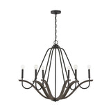 Capital Lighting 447661CK Clive Large Foyer Chandelier - Carbon Grey and Black Iron