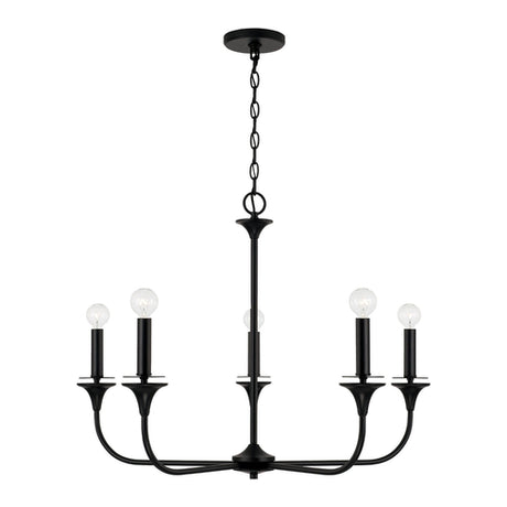 Capital Lighting 448951MB Presley Mid Sized Chandelier - Matte Black
