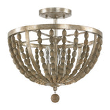 Capital Lighting 4795TZ Lowell Semi Flush Mount Ceiling Light - Tuscan Bronze with Wood Beads