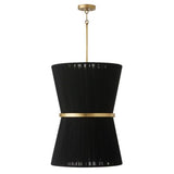 Capital Lighting 541261KP Cecilia Entrance / Foyer Pendant - Black Rope / Patinaed Brass