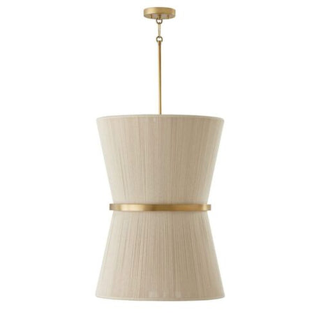 Capital Lighting 541261NP Cecilia Entrance / Foyer Pendant - leached Natural Rope / Patinaed Brass