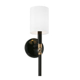 Capital Lighting 641911YA700 Laurent 1 Bulb Wall Sconce - Glossy Black / Aged Brass