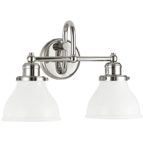 Capital Lighting 8302PN128 Baxter 2 Bulb Bathroom Light - Polished Nickel