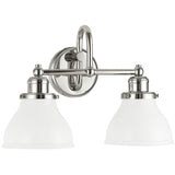 Capital Lighting 8302PN128 Baxter 2 Bulb Bathroom Light - Polished Nickel
