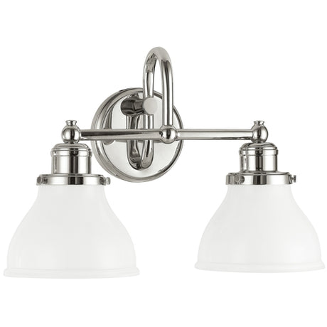 Capital Lighting 8302PN128 Baxter 2 Bulb Bathroom Light - Polished Nickel