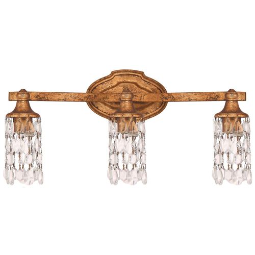 Capital Lighting 8523AGCR Blakely 3 Bulb Bathroom Light - Antique Gold