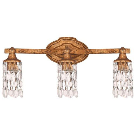 Capital Lighting 8523AGCR Blakely 3 Bulb Bathroom Light - Antique Gold