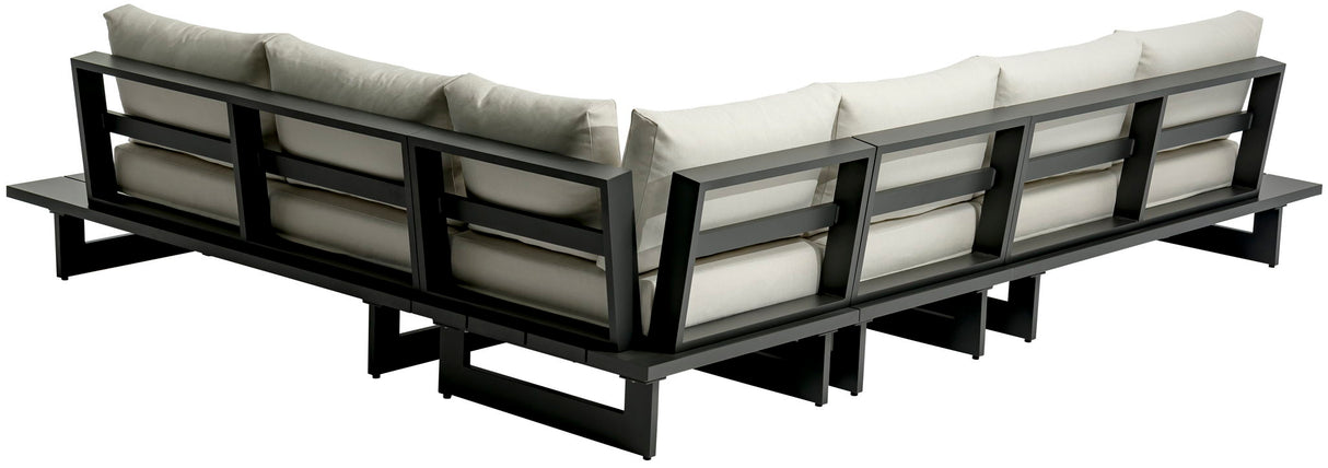Maldives - 4 Piece Water Resistant Outdoor Patio Modular Sectional With Gray Base