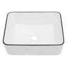 Modern European Style Ceramic Rectangular Vessel Bathroom Sink