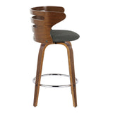 Cosi - Fixed-Height Swivel Barstool (Set of 2) - Walnut Frame