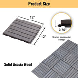 Interlocking Deck Tiles Striped Pattern, Waterproof Anti Mildew Brown