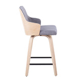 Santi - 24" Fixed-Height Counter Stool With Swivel - Natural Wood (Set of 2)