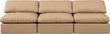 Indulge - Faux Leather 3 Piece Modular Armless Sofa - Tan