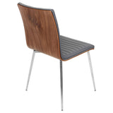 Mason - Contemporary Swivel Dining / Accent Chair (Set of 2) - Stainless Steel, Walnut Wood