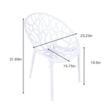 Dining Chair, Transparent Shell Design For Home (Set of 4) - White