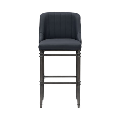 Marvin - Steel Frame Faux Leather Upholstered Bar Height Barstool