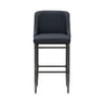 Marvin - Steel Frame Faux Leather Upholstered Bar Height Barstool
